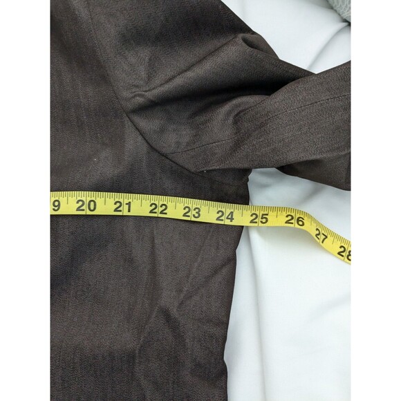 Susan Graver Denim Boyfriend Jacket Women's XL Brown Blazer Leopard Print Lining - Picture 13 of 14